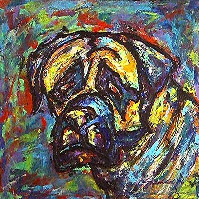 Mastiff - Bark - 2006 - 25''x25'' - Acrylic